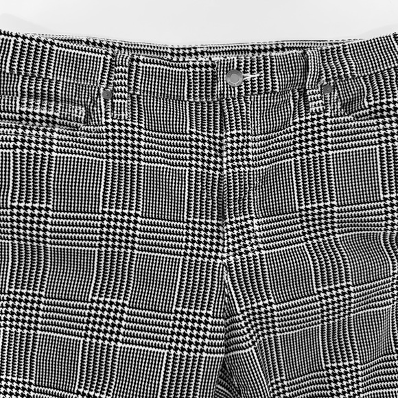 Lands' End Womens Pants High Rise Slim Soft Black White Houndstooth Size 12 - Picture 11 of 16